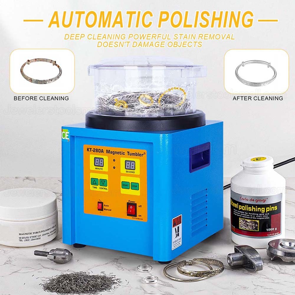 Jewelry Magnetic Tumbler Rotary Tumbler Digital Jewellery Polishing Tumbler KT-208A